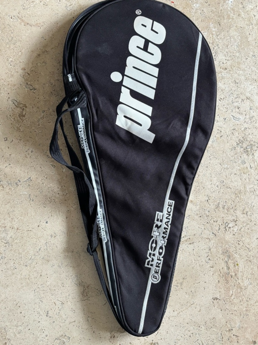 Prince Black Tennis Racket Cover with White Logo